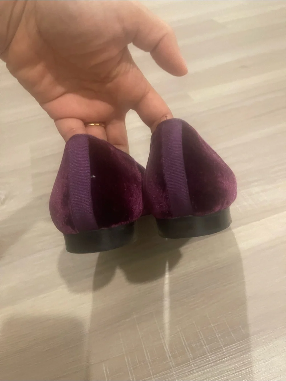 Jon Josef Women’s Velvet Tassel Loafers in Deep Plum size 10
